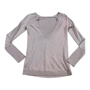 Lululemon Womens Unity Drop Back Cashmere Sweater Smoky Blush Size 4 No Tag